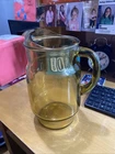 vintage amber depression, large 9inch, 128 ounce glass beverage pitcher