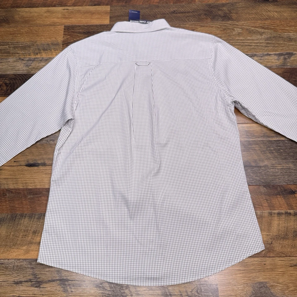 Camisa Haggar Tuckless Para Hombres Grande Mercurio Cuadros Abotonada Calce Ajustado Nueva Foto 4 de 4