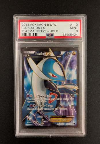 2013 POKEMON B & W PLASMA FREEZE 113/116 FULL ART HOLO LATIOS EX LOW POP - PSA 9
