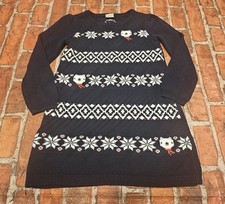 Gymboree Holiday Bear SNOWFLAKE FAIR-ISLE navy blue Sweater Dress Sz 4