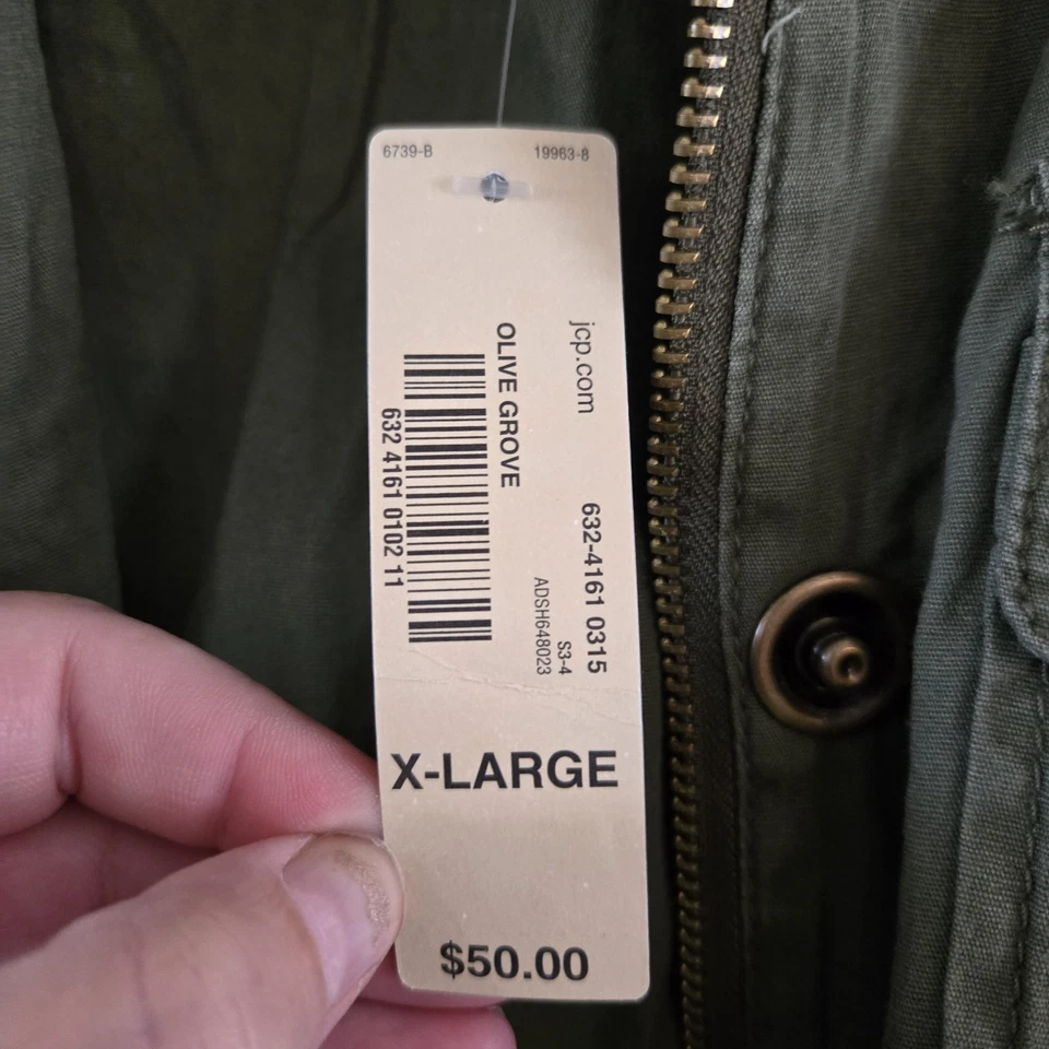 NWT Decree Army Green Button Down Shirt Jacket Youth size XL Cargo Utility - Image 4 of 4