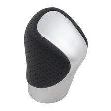 Punched Black Leather Sliver Surface Gear Shift Knob Shifter for Lexus is NX
