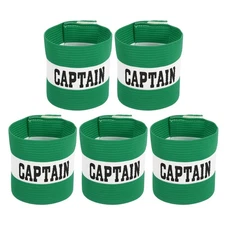 Pack of 5 Soccer Captain Armband Captain Arm Bands for Soccer Green