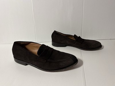 Velasca Dark Brown Suede Slip On Penny Loafer Shoe Men Size 46 EU / 13 US