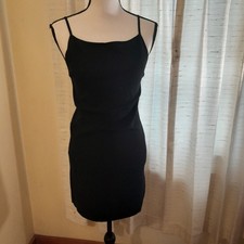 Zara Square Neck Sleeveless Knit Mini Dress Black Med NWT