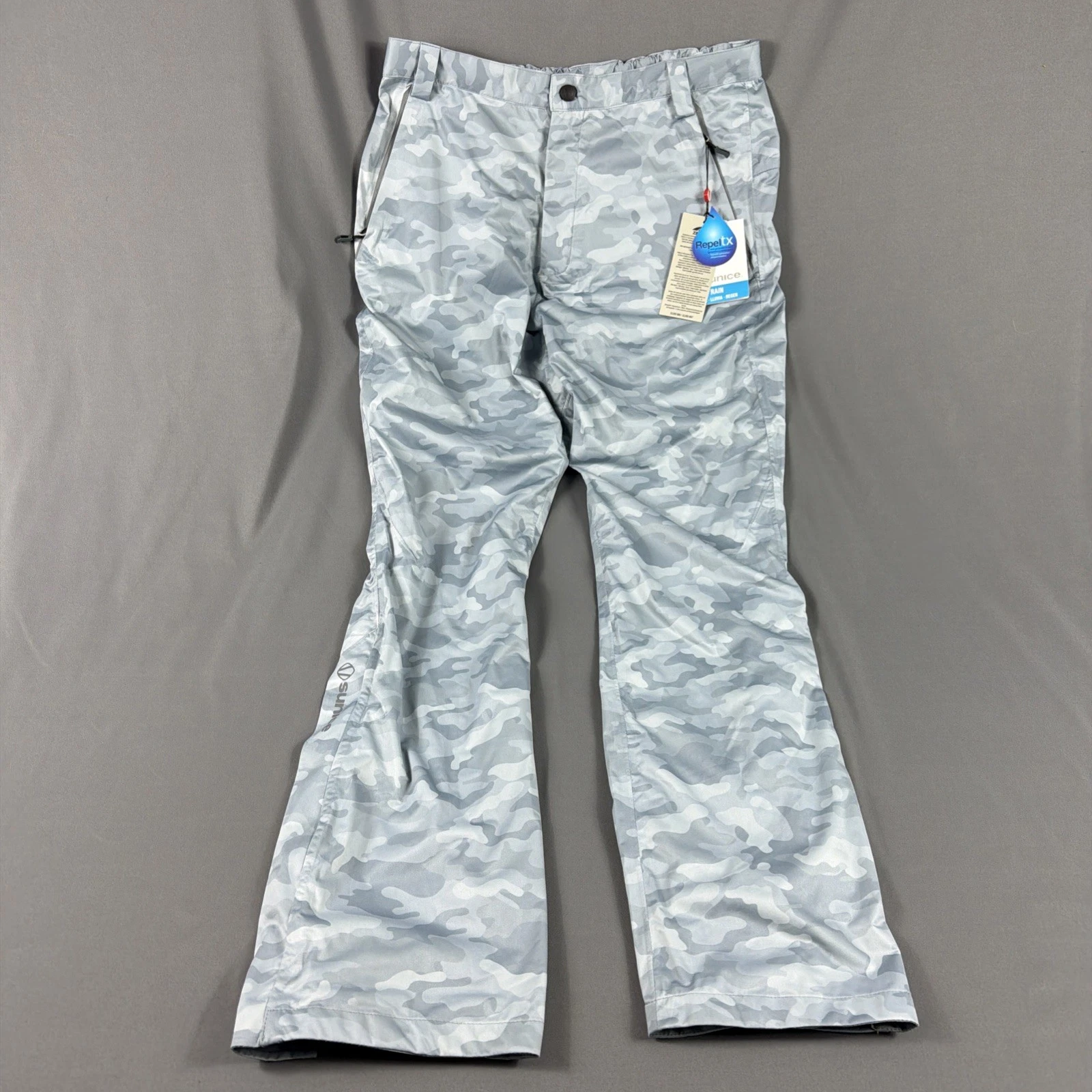 Sunice Golf Rain Pants Zephal Camo Medium Gray Polyester NWT MSRP $225
Opens in a new window or tab