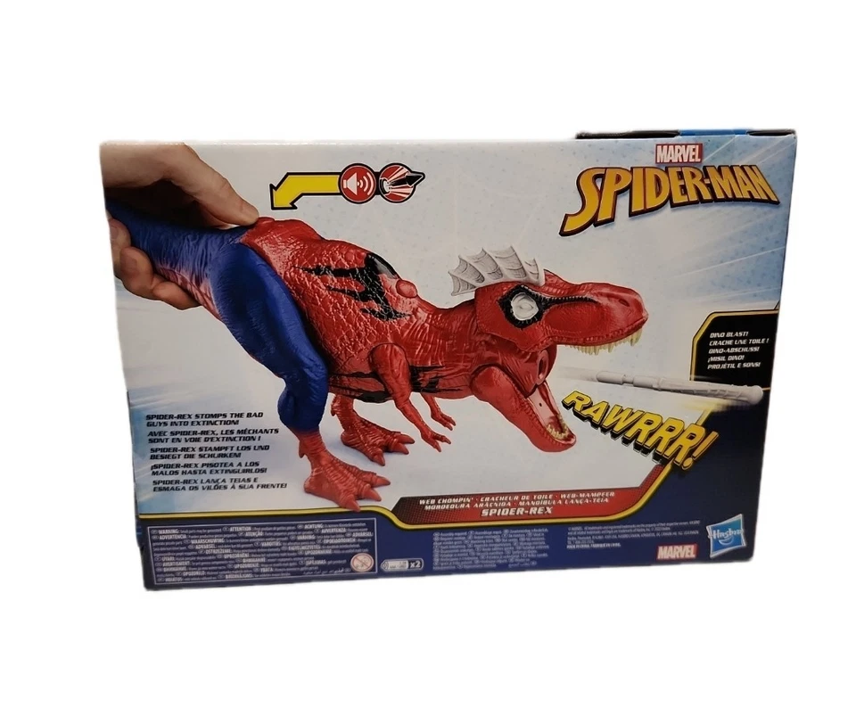 Figura de acción de 16 pulgadas Marvel Spider-Man Web Chompin' Spider-Rex con sonido Foto 2 de 2
