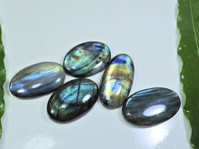 25X39-22X44MM Natural Multi Labradorite Oval Cabochon Loose Gemstone 5PcsLot G41