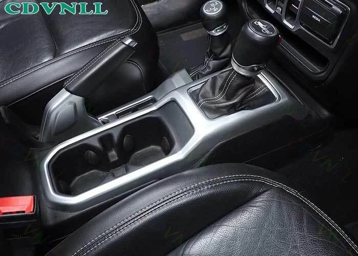 Para Jeep Wrangler JL 2018-2023 plata mate consola central cambio de marchas taza de agua Foto 4 de 4