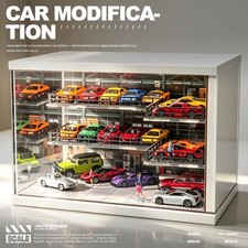 Diorama 1/64 Garage Showroom Model LED Lighting Parking Lot Model Display Case