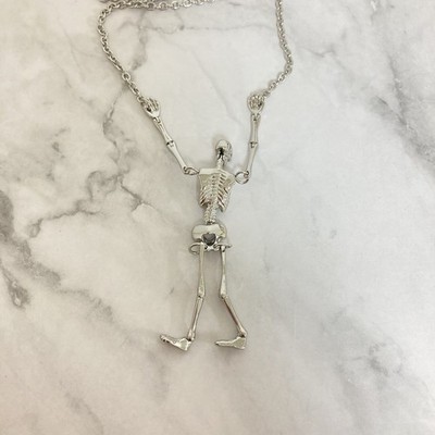Vivienne Westwood Necklace Skull Skeleton Silver w/Pouch NO BOX | eBay