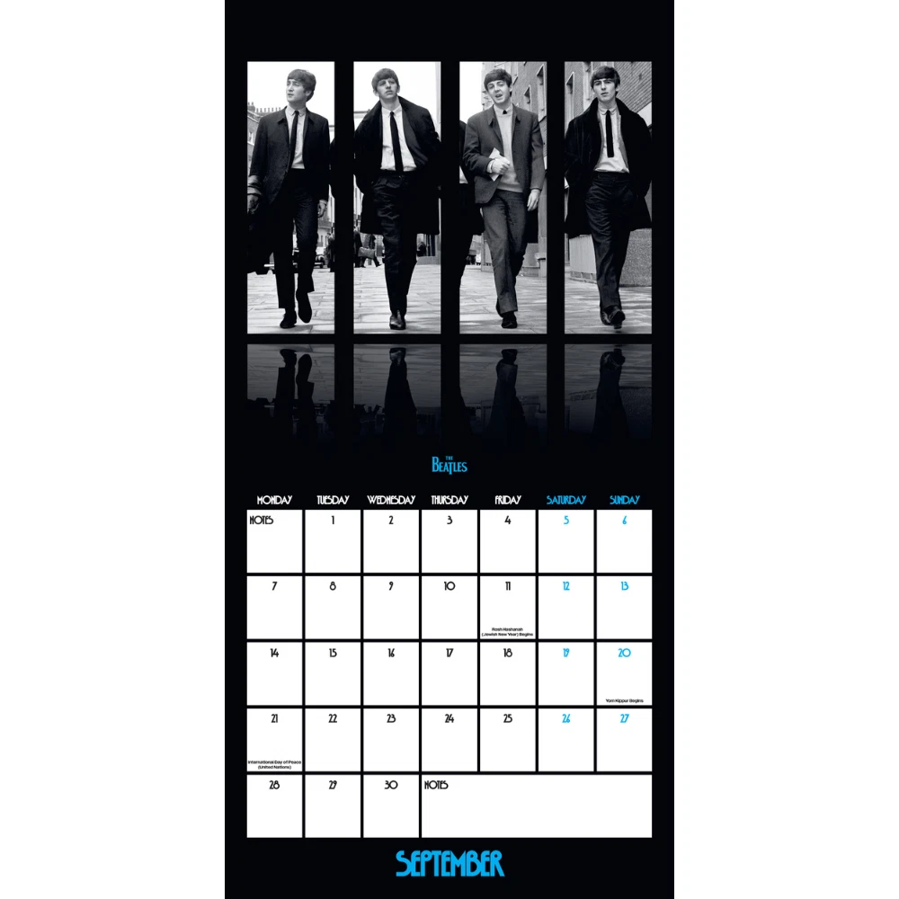 2026 Vertical Wall Calendar The Beatles Monthly View Square Official Product