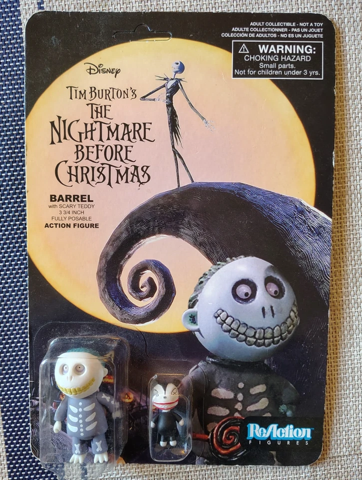 Figura de acción Pesadilla antes de Navidad Barril & Scary Teddy Reaction - NUEVA Foto 2 de 4