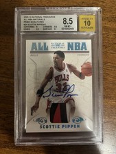 2009-10 National Treasures Scottie Pippen Game-Used Patch Auto /5 BGS 8.5/10