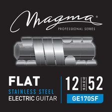 Magma Electric Guitar Strings Light Gauge FLAT Stainless Steel Set, .012 - .052