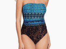 Miraclesuit Women's Swimsuit Size 8 Avanti Untamed One Piece Bandeau Underwire