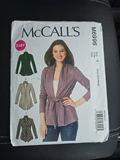 6996 70UNCUT cCalls Sewing Pattern Misses Jacket Cardigan Sweater Belt Size XS-M