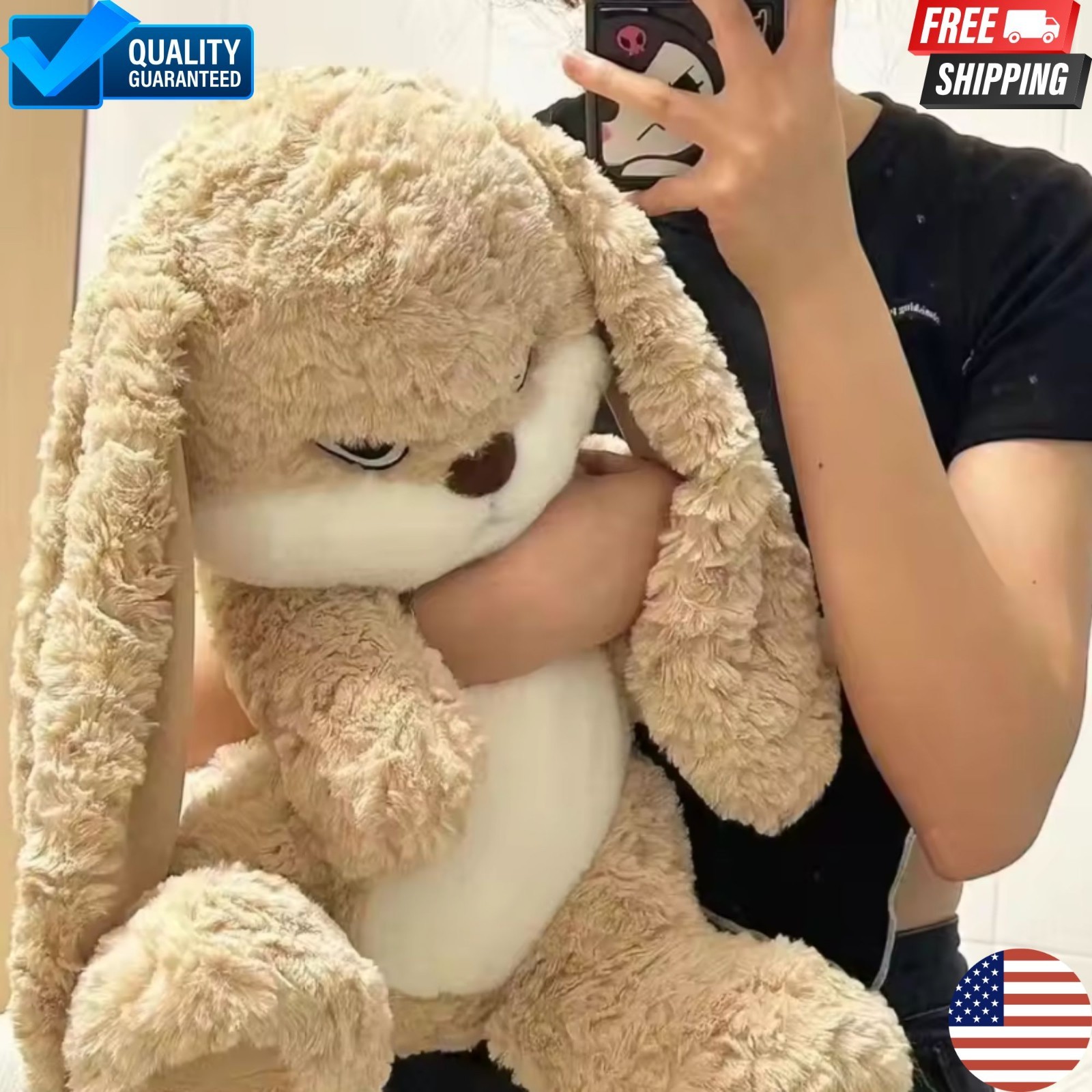 30cm Large Angry Rabbit Plush Toy Kawaii Bunny Soft Stuffed 
