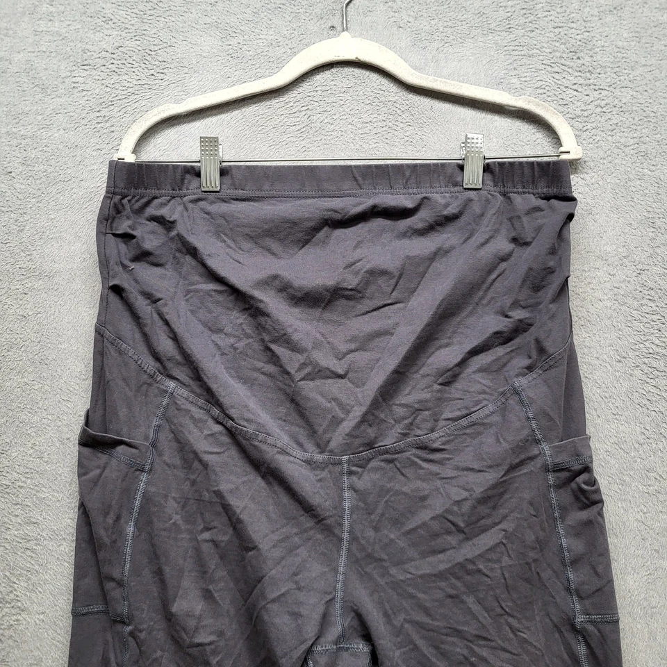 Pact Women Pants XL Gray Maternity Legging Organic Cotton 19" Inseam - Image 3 of 4