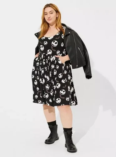Torrid Disney Nightmare Before Christmas Jack Sleeveless Skater Dress Size 5 NWT