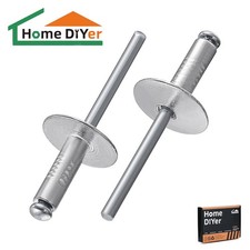 EXTRA LARGE FLANGE HEAD POP RIVETS OPEN BLIND ALUMINIUM/STEEL 3.2mm 4.0mm 4.8mmØ