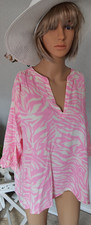 Milano Damen Tunika Bluse rosa-creme gemuster...