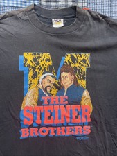 Vintage 90s WCW Steiner Bros. Brothers Pro Wrestling T Shirt Scott Michigan WWE