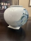 Vintage Hand Painted Korean Porcelain Landscape Vase Tao Yong — photo 2