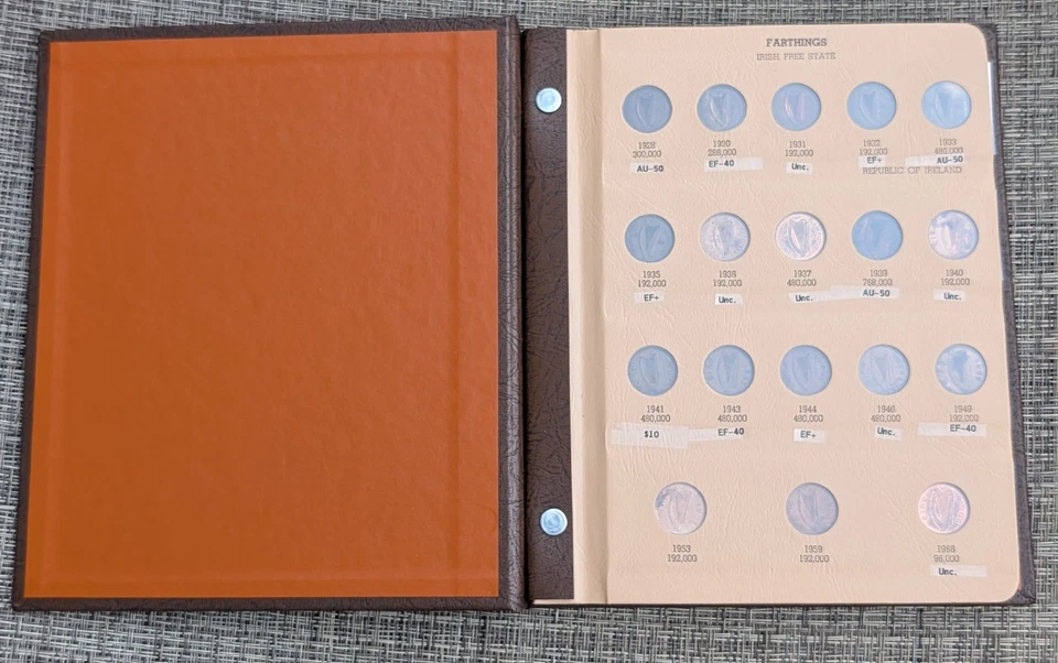 Complete Dansco 7371 Ireland Farthing - Half Penny - Penny 1928-1968 ~ 55 Coins - Image 2 of 4