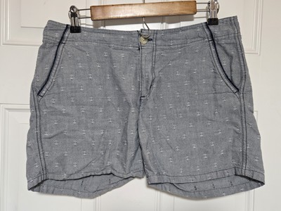 Columbia PFG Shorts Womens Size 8 Inseam 6'' Navy Blue Anchors Nautical 
