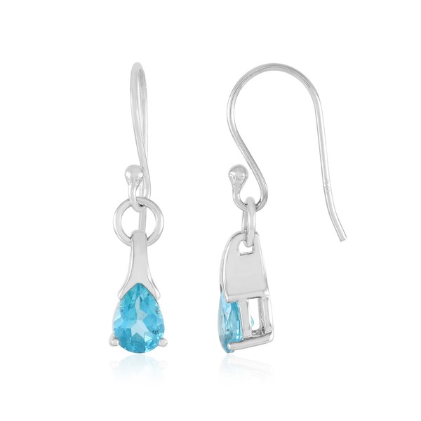 Cavill Silberohrringe Paraiba Topas Tropfen 1,6Ct 925 Sterlingsilber Damen-image
