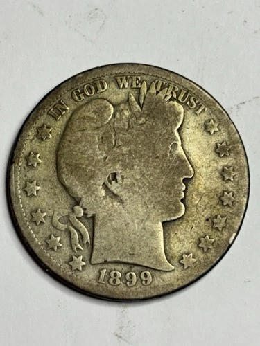 1899 S Barber Half Dollar Circulated 90% Silver