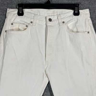 VINTAGE Levis 501 Jeans Men 32x32 White 80s 90s USA Button Fly