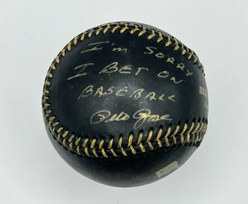 Pete Rose Gold Signed Baseball - Inscribed "I’m Sorry I Bet On Baseball" COA JSA