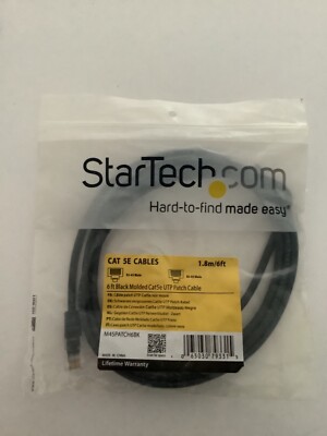 Geformtes Cat5e UTP-Patchkabel 6 Fuß schwarz