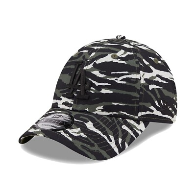 New Era Cap Men's MLB LA Dodgers Tiger Stripe Camo Print 9FORTY Hat  UK