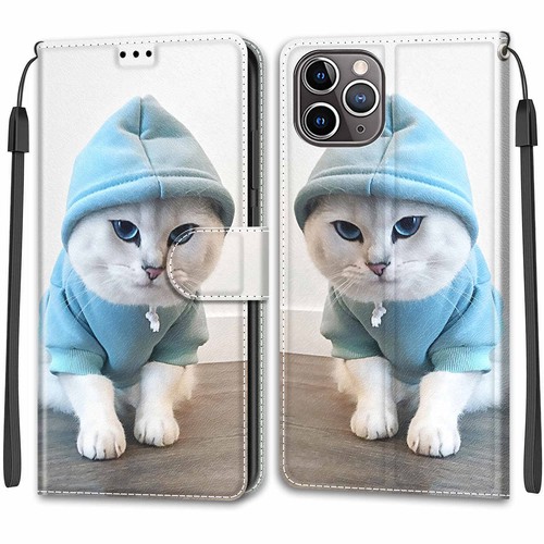 Cat Panda Wolf Flip Wallet Phone Case For iPhone 11 12 13 Pro Max XR XS 6 7 8 SE - Picture 34 of 45