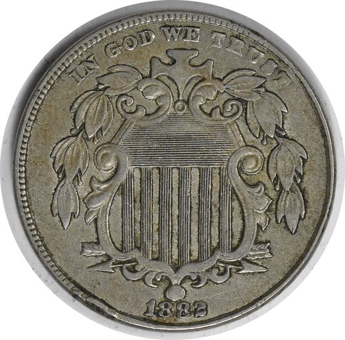 1882 Shield Nickel RPD EF Uncertified #930 - Foto 1 di 2