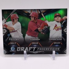 2019 BOWMAN CHROME DRAFT PROGRESSION Green Refractor /99 Kirtley Gorman Thompson
