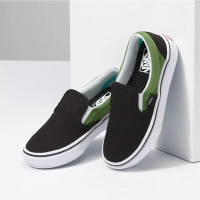 NEW Vans Kids 2-TONE Comfycush Slip-On Skate Shoe Cactus/Black 