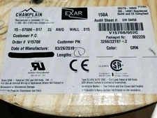 Champlain Cable Exar 150A #22awg Tinned Cu Hook Up Wire UL-3266 XLPE Green/100ft