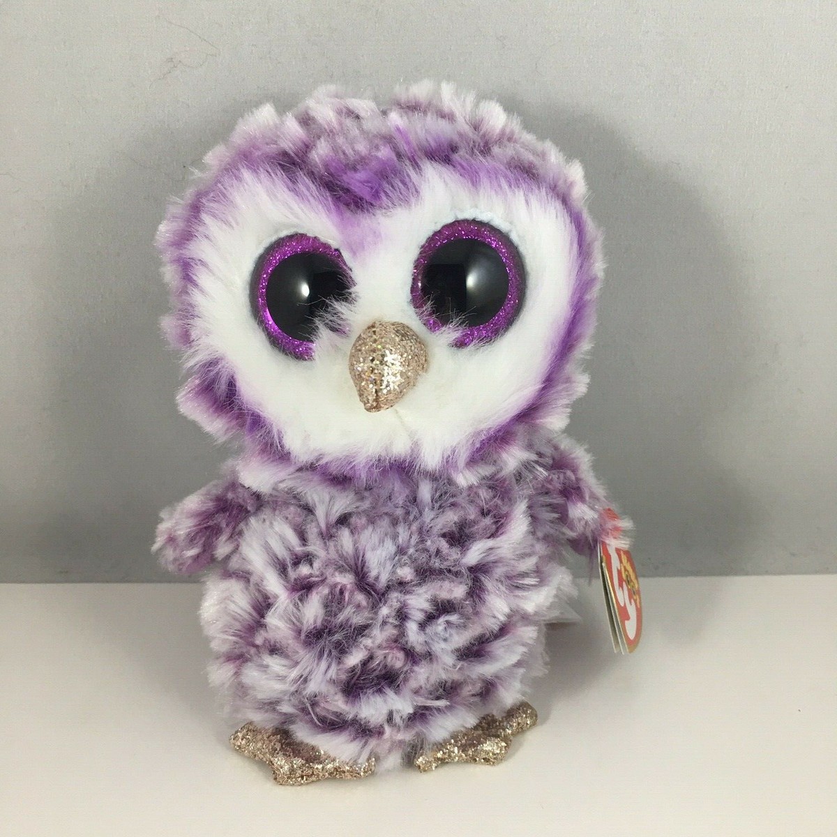 Ty Beanie Boos MOONLIGHT the Purple Owl (6 Inch) Stuffed Plush Animal Toy  MWMT