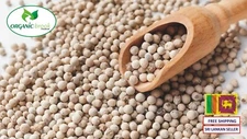 Ceylon White Pepper Whole Seeds 100% Organic Natural High Grade Premium Quality!