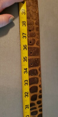 Garuglieri Leather Belt Woman Sz M Brown Metalic Gold Tiger  display picture 2