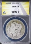 1896-S $1 Morgan Silver Dollar ANACS Good 6