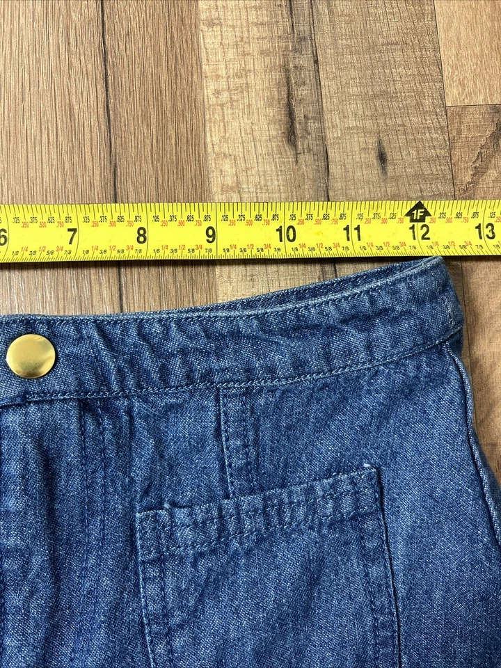 Girls Denim Skirt Size M 7-8 Cotton Snap Zipper Closure 13 Inches Long - Image 4 of 4