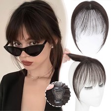 100 Human Hair Topper Clip in Hairpiece Wig Toupee Top Pieces Clip in Bangs USA