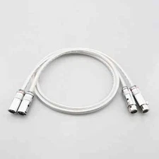 Pair Solid Pure Silver Wire XLR Cable Microphone HiFi Audio Interconnect Cable