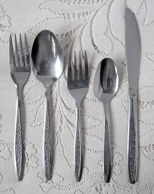 Vintage CUSTOMCRAFT Silverware CUS5 5 Piece Place Setting