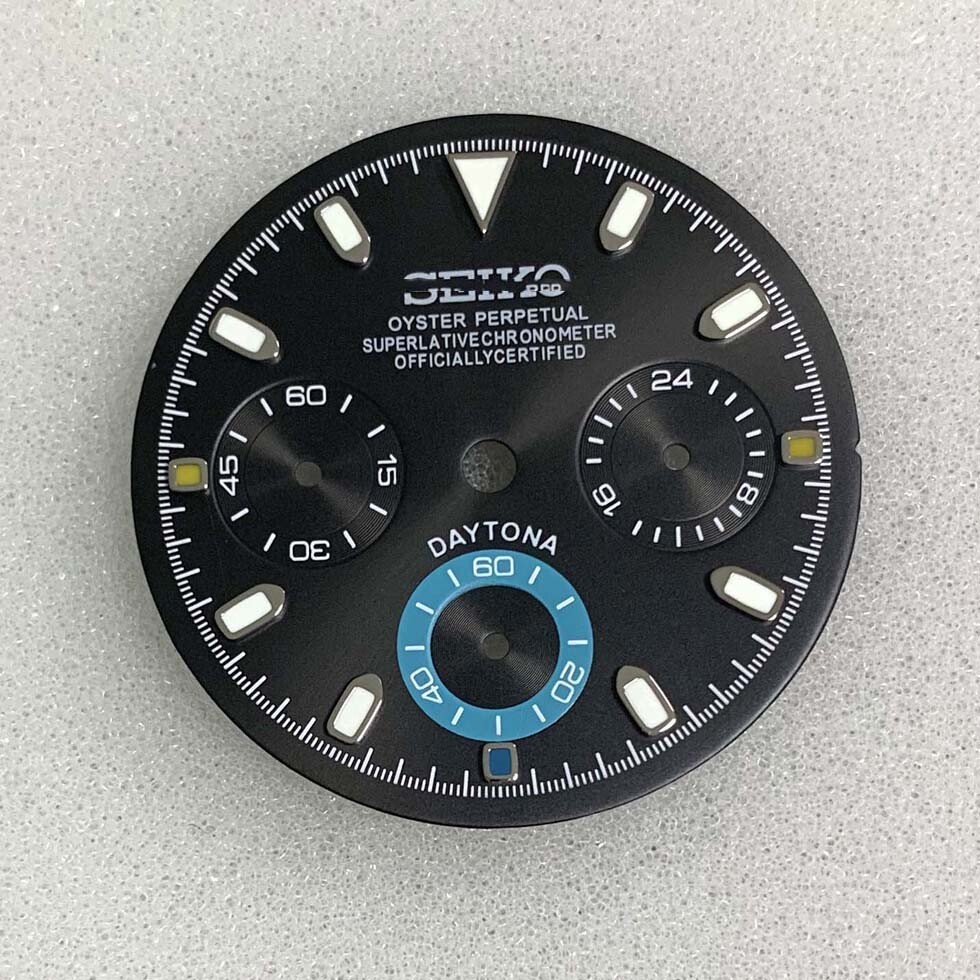 Watch Dial 29.5mm Green Luminous with Logo Dial for SII VK63